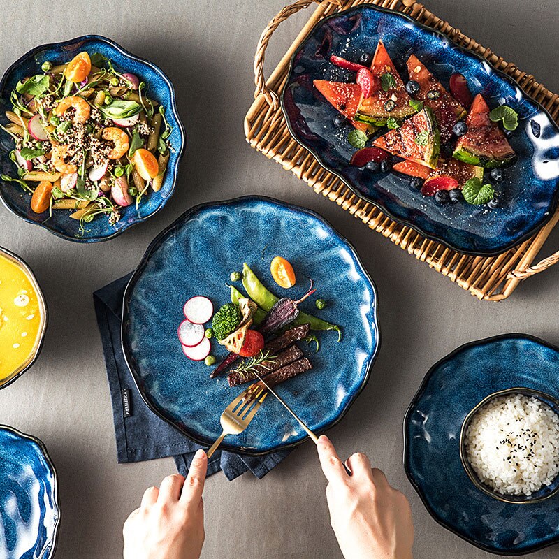 NIMITIME Nordic Ceramic Tableware Household Plates And Dish Set Simple Rice Bowl saucer dishes