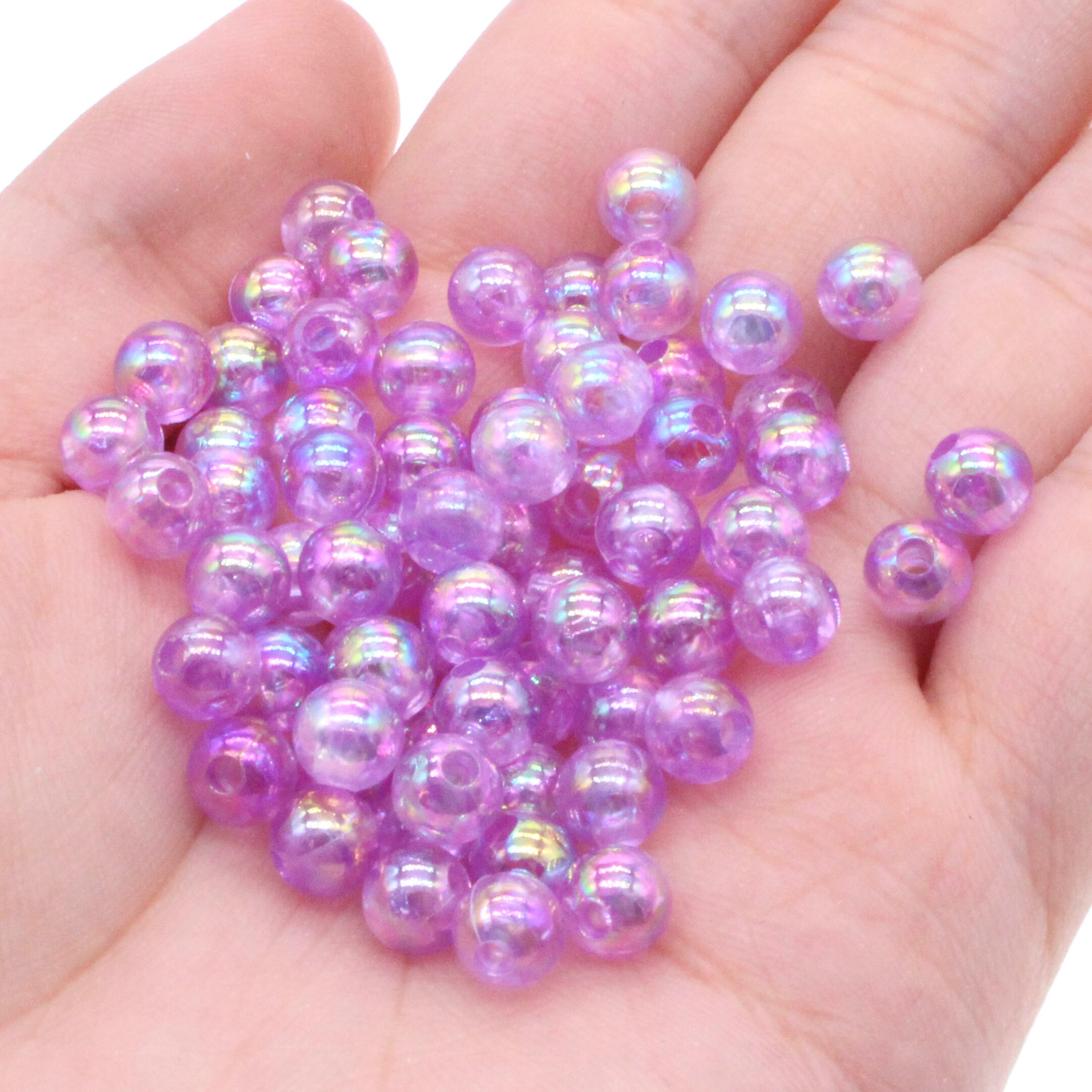 CHONGAI 6mm Light Purp Transparent AB Acrylic Round Ball Spacer Beads For Jewelry Making DIY Jewelry Accessories For Handicrafts: Lavender