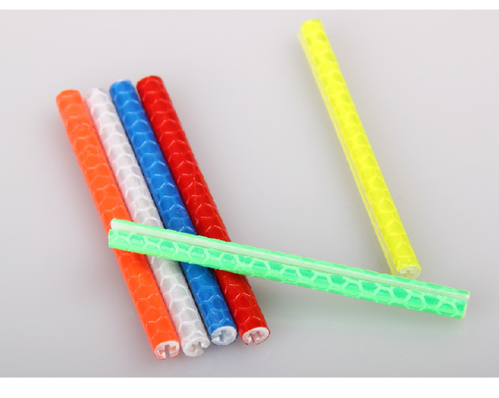 Radio reflectante para bicicleta, 12 Uds. Para montar en bicicleta, con Clip, tubo Reflector, tira de luz de advertencia para ciclismo de montaña sin batería Requst