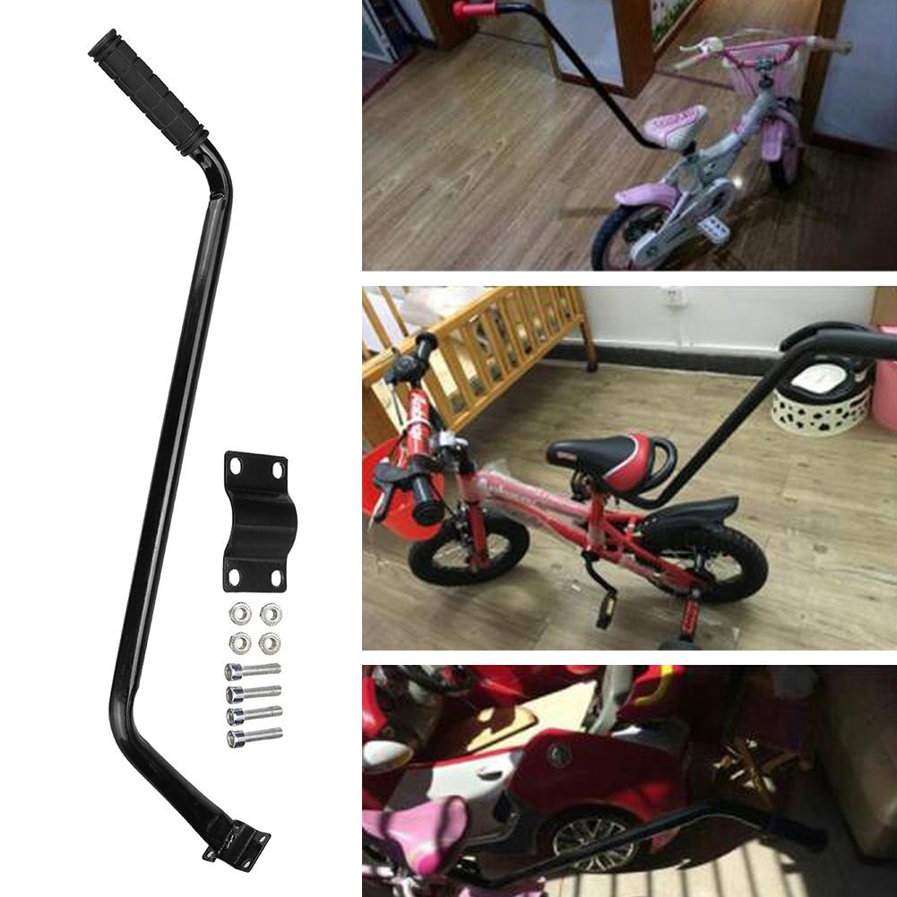 Bike Parent Grab Handle Kids Safety Pole Bar Bicycle Steerer Control Steel Bicycle Non-slip safety grip Black