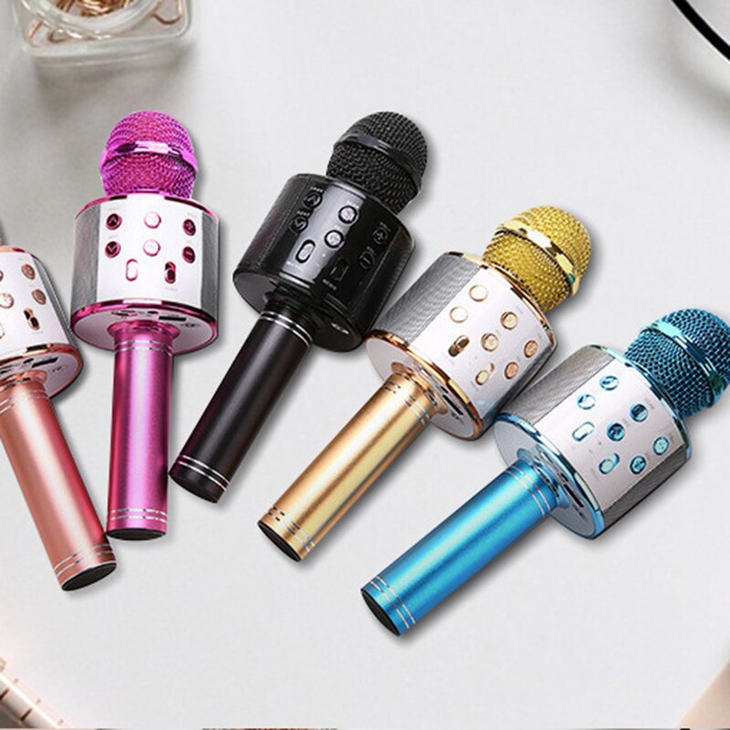 Wireless Microphone for Kids Mobile Phone Karaoke Microphone Portable Vocal Singing Recording Mike 3D stereo Mini Mic