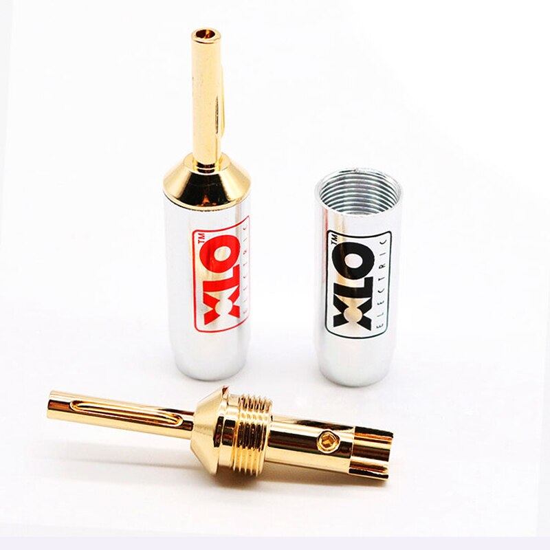 XLO Banana Plugs - 24K Gold Plated Connectors - 4 pcs for Speaker Cable