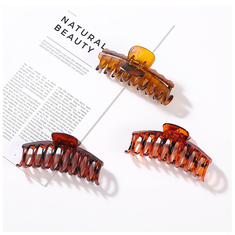 Effen Kleur Klauw Clip Grote Barrette Krab Haar Klauwen Bad Clip Paardenstaart Clip Voor Vrouwen Meisjes Haar Accessoires