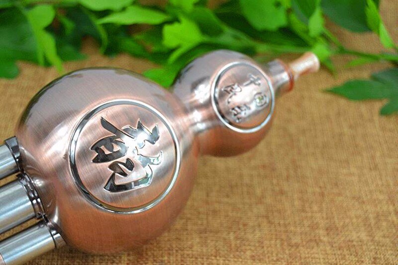 Trzy Tony Hulusi flet miedziowanie ABS gurda Flauta odporny na uderzenia Dampproof tykwa flet Hulusi Ludowy instrument: czerwony brązowy plating C