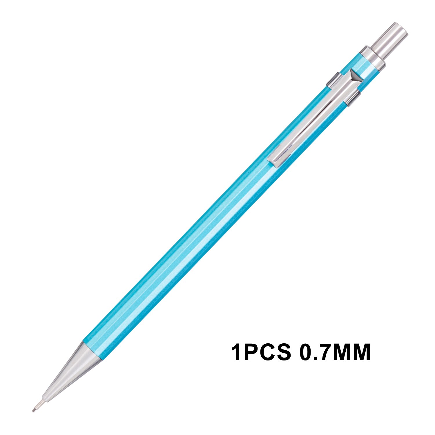 Deli Metal Mechanical Pencil 0.5mm / 0.7mm with Lead Retractable Black Lead Pencils Stationery: 1PCS 0.7mm Blue