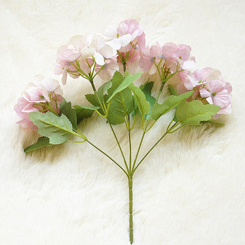 1 bunt hortensia bukett bryllup dekorasjon vaser til husholdningsprodukter brude tilbehør klaring billig kunstige planter
