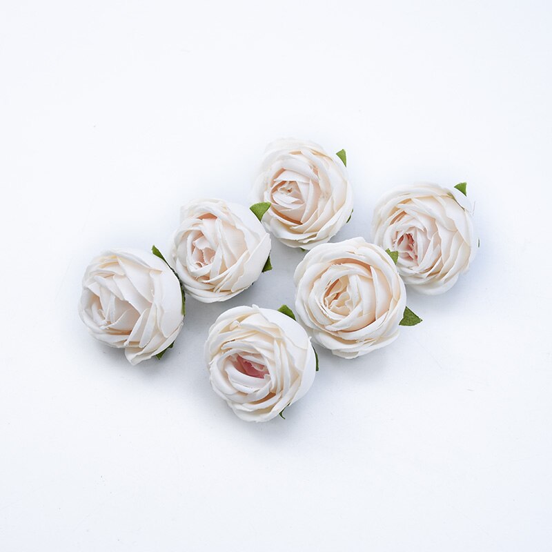6 st te rosor huvud självlåda juldekorationer till hemmet bröllop bröllop tillbehör röjning konstgjorda blommor billigt: 1