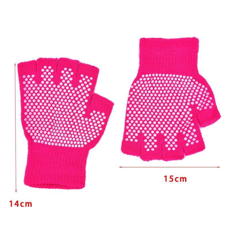 Yoga Gloves Fitness Lady Non-slip Glove Sports Exercise Training Half Fingers Woman acrylic cotton Mittens