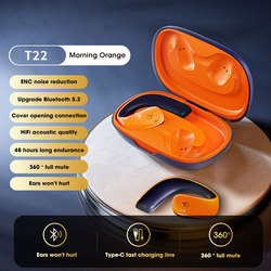T22 Open Ear Air Conduction TWS Earphone Ble Wireless Headphone Sports Waterproof Ear Clip Earbuds: Blue