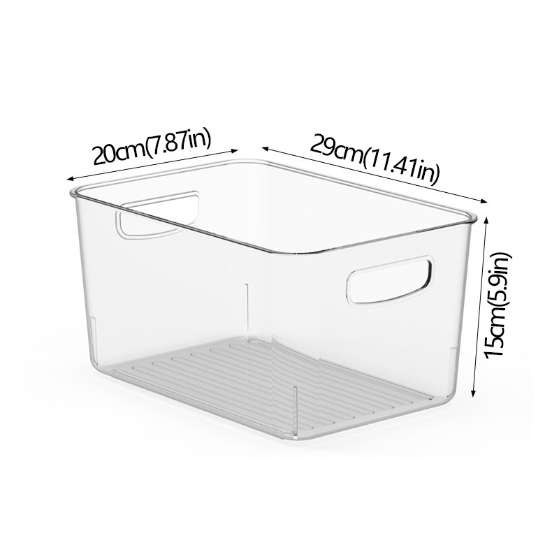 Kühlschrank-Organizer-Behälter, stapelbare Kühlschrank-Lebensmittel-Aufbewahrungsbox mit Griff, durchsichtiger Kunststoff, für Speisekammer, Gefrierschrank, Organizer-Werkzeug: Freier Raum