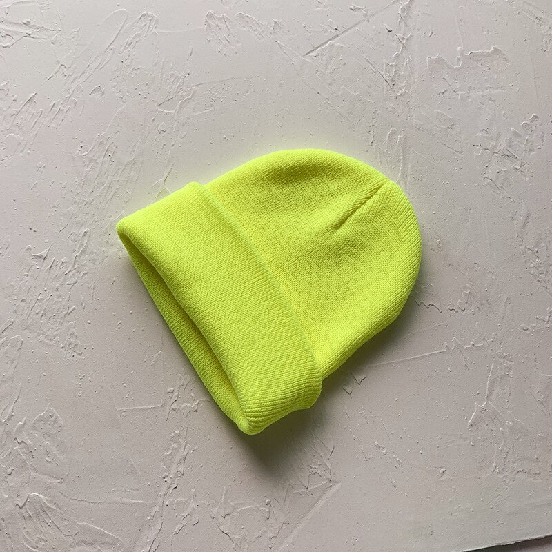 Stickad mössa för barn 1-8 år barn-vinter-varm mössa bebis pojkar huva barn muts bebis mössa шапка зимняя детская: Gul