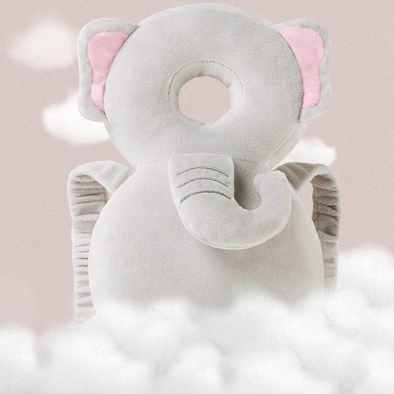 Baby Head Protector Toddlers Head Safety Pad Cushion Baby Back Protection Prevent Head and Shoulder Injured Gray