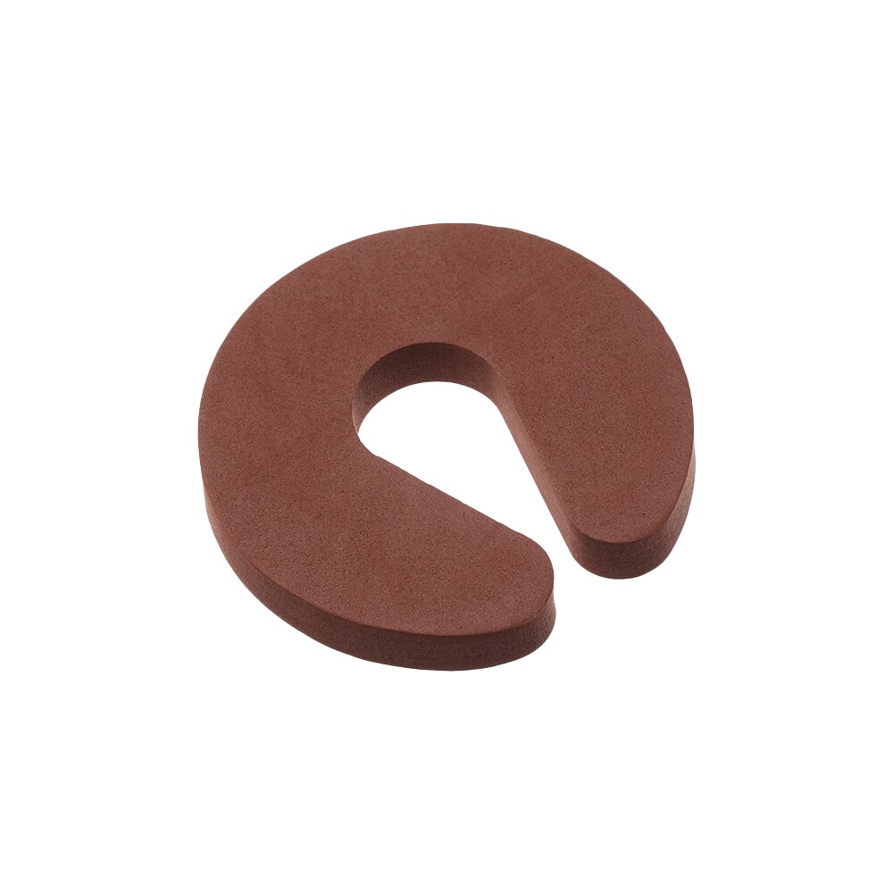 Baby Veiligheid Sloten Kinderen Bescherming Eva C Shape Veiligheid Kabinet Sloten Deur Clip Kids Finger Safe Soft Foam Deurstopper: coffee type1