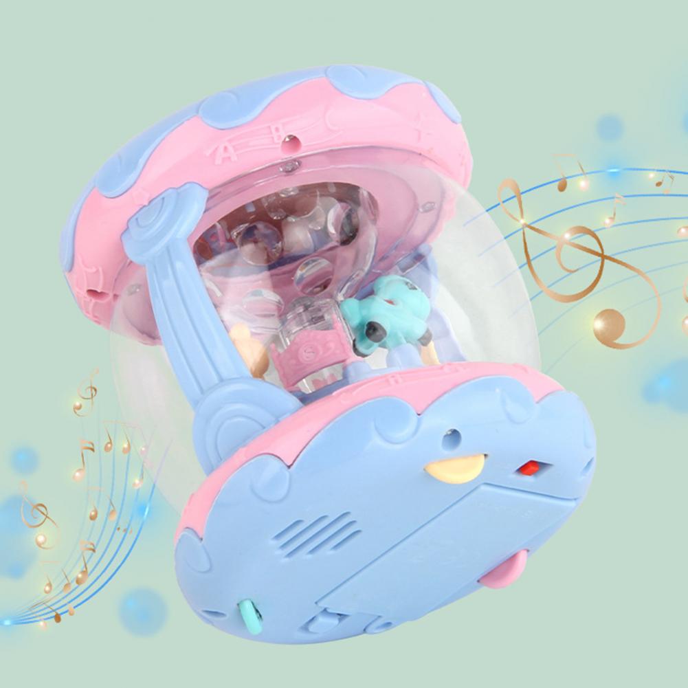 Children&#39;s hand drum toy portable hand drum with music and 3D projection lamp hand drum