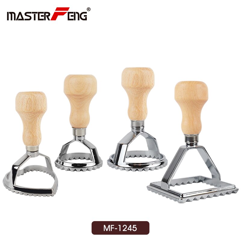 Ravioli maker ravioli stempel sæt  of 4 stykker rund & firkantet form pasta skimmel værktøj ravioli cutter: Mf -1245
