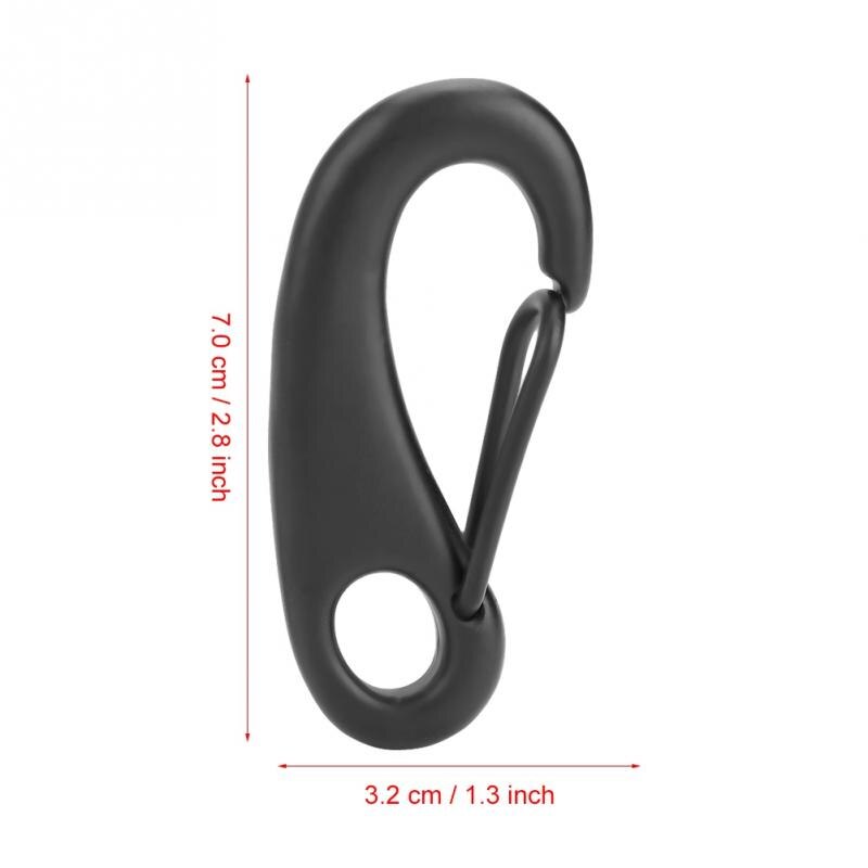 50/70mm duikhaken, ei-snelkoppeling, karabijnhaak, duikgordel, veiligheidshaak, snorkelaccessoire voor zwemmen: Zwart 70mm