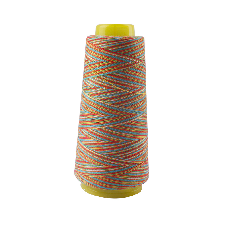 Regenbogen-Nähgarn, 1500 Jahre, buntes Polyester-Nähgarn, Overlocking-Garn: Orange