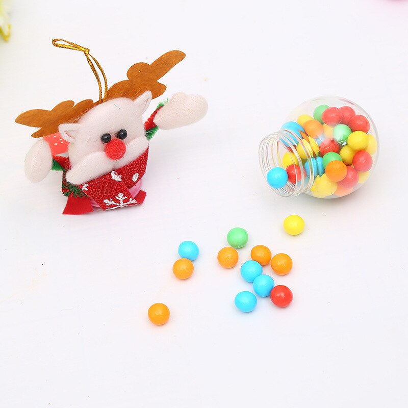 4 Stks/partij Kerst Mini Plastic Snoep Fles Hanger Xmas Tree Ornamnet Creatieve Decoratie Kids Party Favor Kerst Ambachten