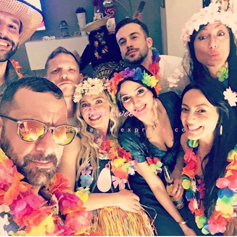 Hawaii fest aloha hawaiianskt halsband klänning bord kjol leis krans flamingo flickor födelsedagsfest dekorationer tillbehör