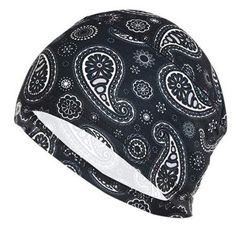 Mens Womens Quick Droge Zweet Camouflage Fietsen Dome Cap Rekbaar Fietsen Bandana Helm Liner Beanie Cap Voor Outdoor Sport: BK