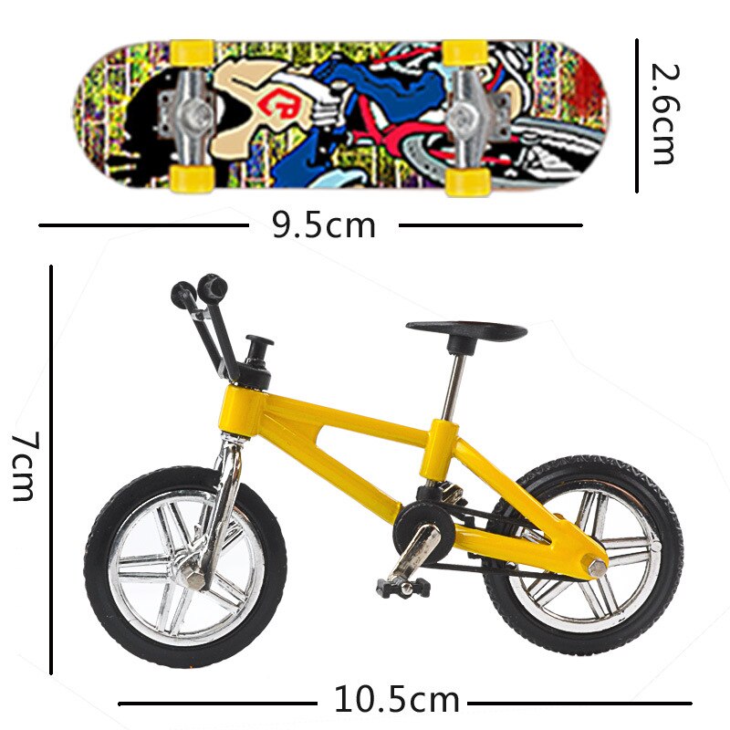 Mini finger skateboarding skate rampedele sæt bmx cykelsæt sjove skate boards mini cykler legetøj til børn drenge børn