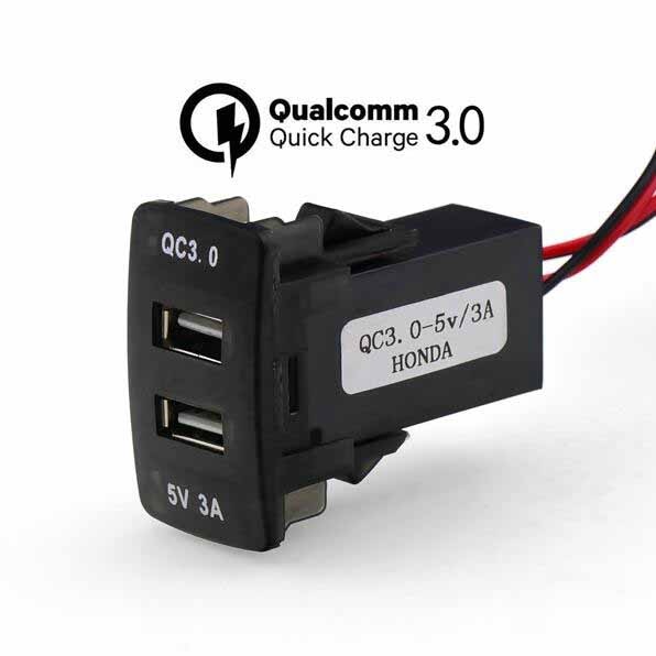 DC12V dual USB QC3.0 charger auto socket adapter quick lading 5 v 3A/9 v 2A/12 v 1.5A voor Nissan, toyota, Honda, Mitsubishi
