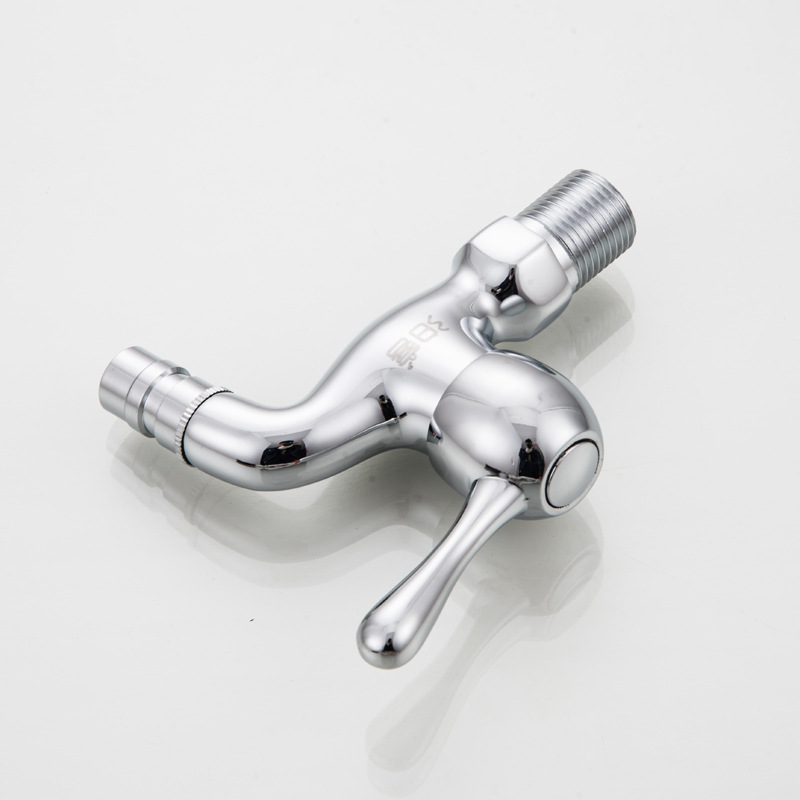 Brass Chrome Finished Bibcock Taps Washing Machine Tap Wall Mount Small Tap Decorative Double Garden Faucet