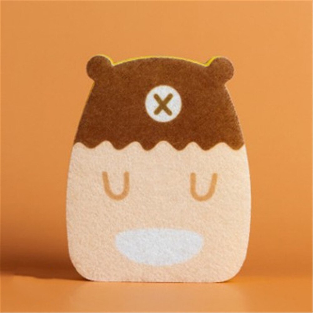 Animales de dibujos animados esponja gruesa creativa fuerte descontaminación plato paño de lavado Limpiador de cocina esponjas estropajo 1 pieza