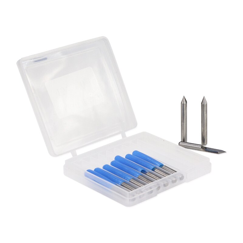 10pcs 45/60/90 Degrees Flat Bottom PCB Engraving Bit For PCB Machine V Shape 3D Milling Cutter Tungsten Carbide Engraving Bit