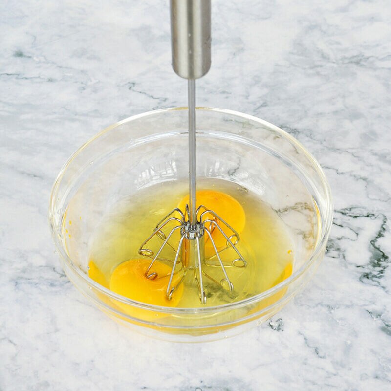 Stainless Steel Hand Pressure Rotating Semi-Automatic Eggbeater Mixer Coffee Milk Mixing Handheld Mixer Kitchen Cooking Tools