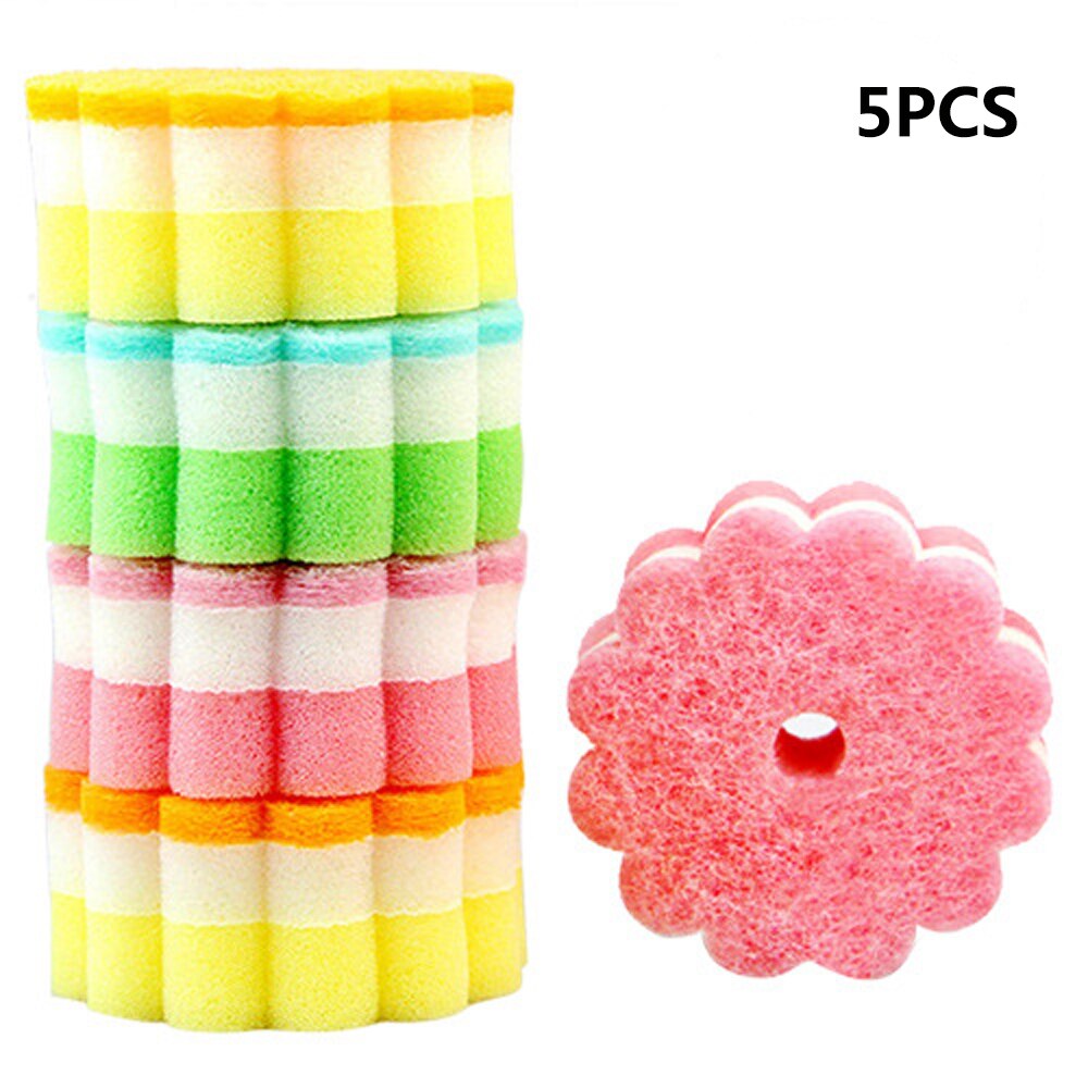 Esponja para lavar platos, estropajo de flores coreanas, bloque de esponja de limpieza de cocina, toalla de limpieza
