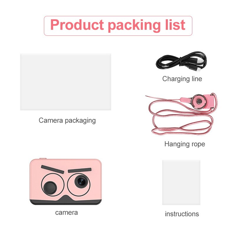 Kids Camera Leuke Cartoon Digitale Camera Voor Kinderen 1080P 20MP 2.0 Inch Scherm Foto Video Camera Voor jongens Meisjes