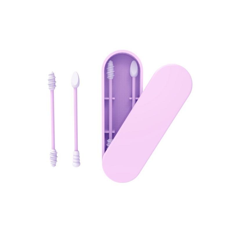 2Pcs/box Reusable Cotton Swab Portable Silicone Bud Swabs Sticks For Ear Cleaning Makeup Removing Double Head Makeup Accessories: 05