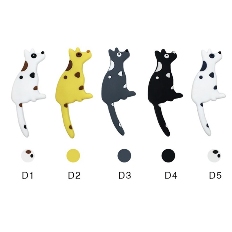Cute Cartoon Cat/Dog Magnetic Wall-hung Key Fridge Sticker Multifunctional Refrigerator Magnet Hook Door Home Decoration