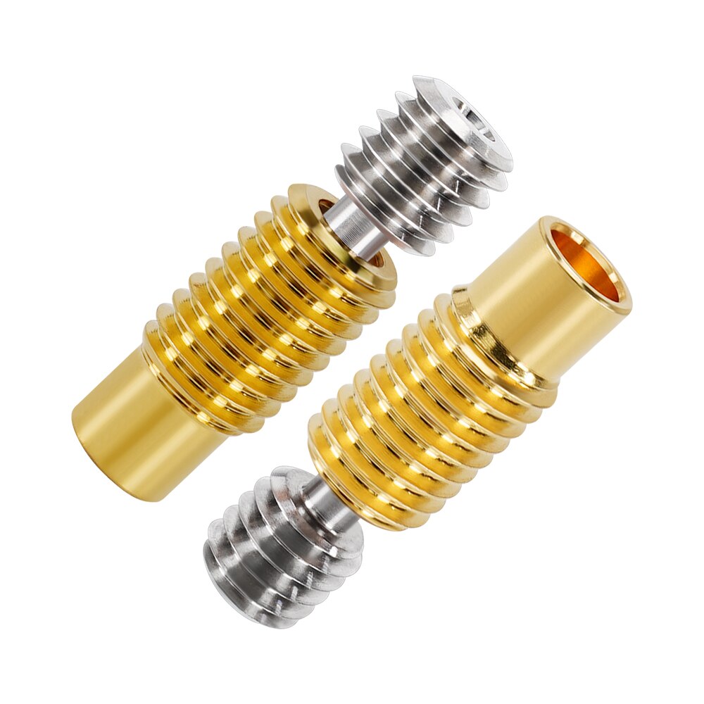 2/1 sztuk ze stopu tytanu Bi metal-metal E3D V6 gardła Heatbreak V6 mosiądz miedziowanie Hotend bimetaliczny dla Prusa i3 MK3 1.75MM: 2pcs V6 Throat / Type B V6 brass