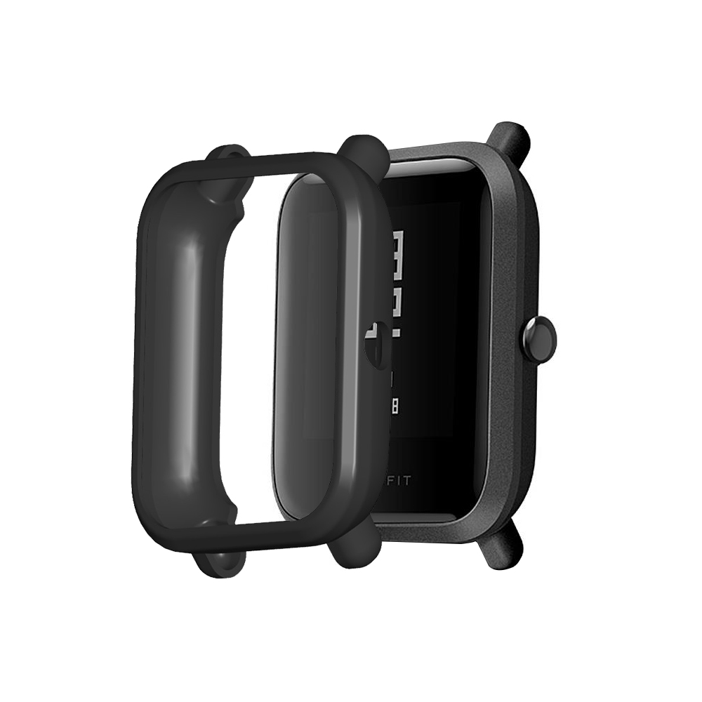 Funda protectora FIFATA de TPU para Xiaomi Huami Amazfit Bip S/Bip, funda a prueba de golpes para relojes inteligentes Amazfit Bip Lite 1S / 2: Black / For Amazfit Bip S