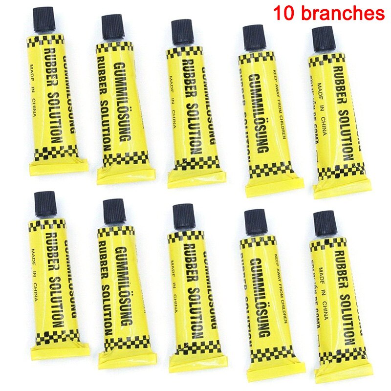 Pegamento de reparación de neumáticos de motocicleta, tubo interno de goma de cemento, parche frío, solución MJ, 10ml/10g: 10 branches