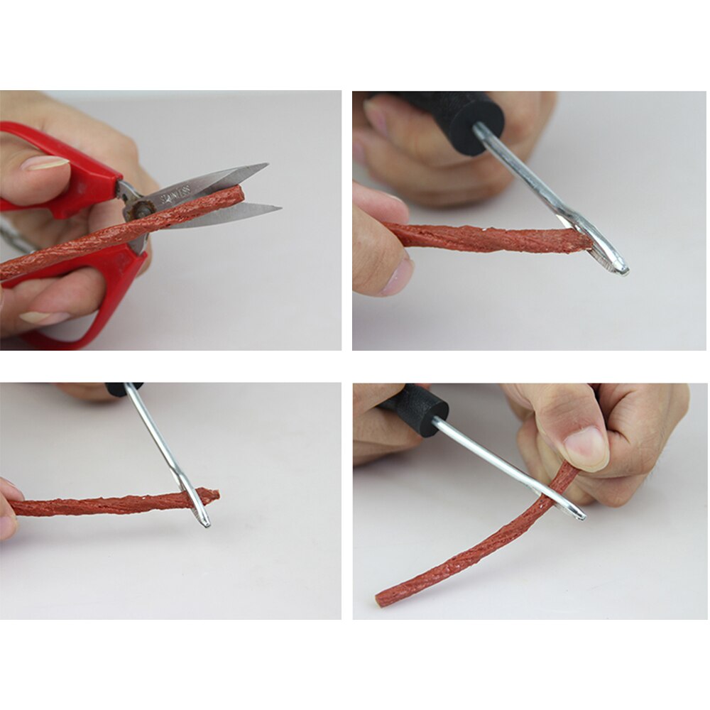 Bildekk reparasjonsverktøy tubeless auto dekk punktering reparasjon plugg kit nål patch fikse verktøy sement nyttig sett tilbehør