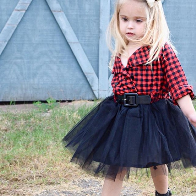 3-8 Jaar Oud Meisje Jurk Lente Zomer Plaided Mesh Faric Skrit Peuter Kids Meisjes Prinses Jurken 3-8Y