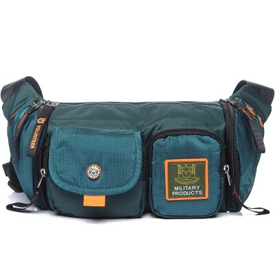 Męska saszetka biodrowa torba wodoodporna Oksford wielozadaniowa torebka torebka biodrowa Crossbody torba kurierska na klatkę piersiową moda pas biodrowy piterek: ciemny zielony