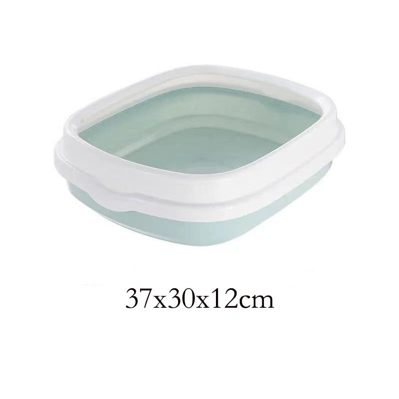 Lavabo de arena para gatos de gran tamaño, inodoro semicerrado súper grande, caja de arena desmontable antisalpicaduras para gatos, productos para mascotas: Azul