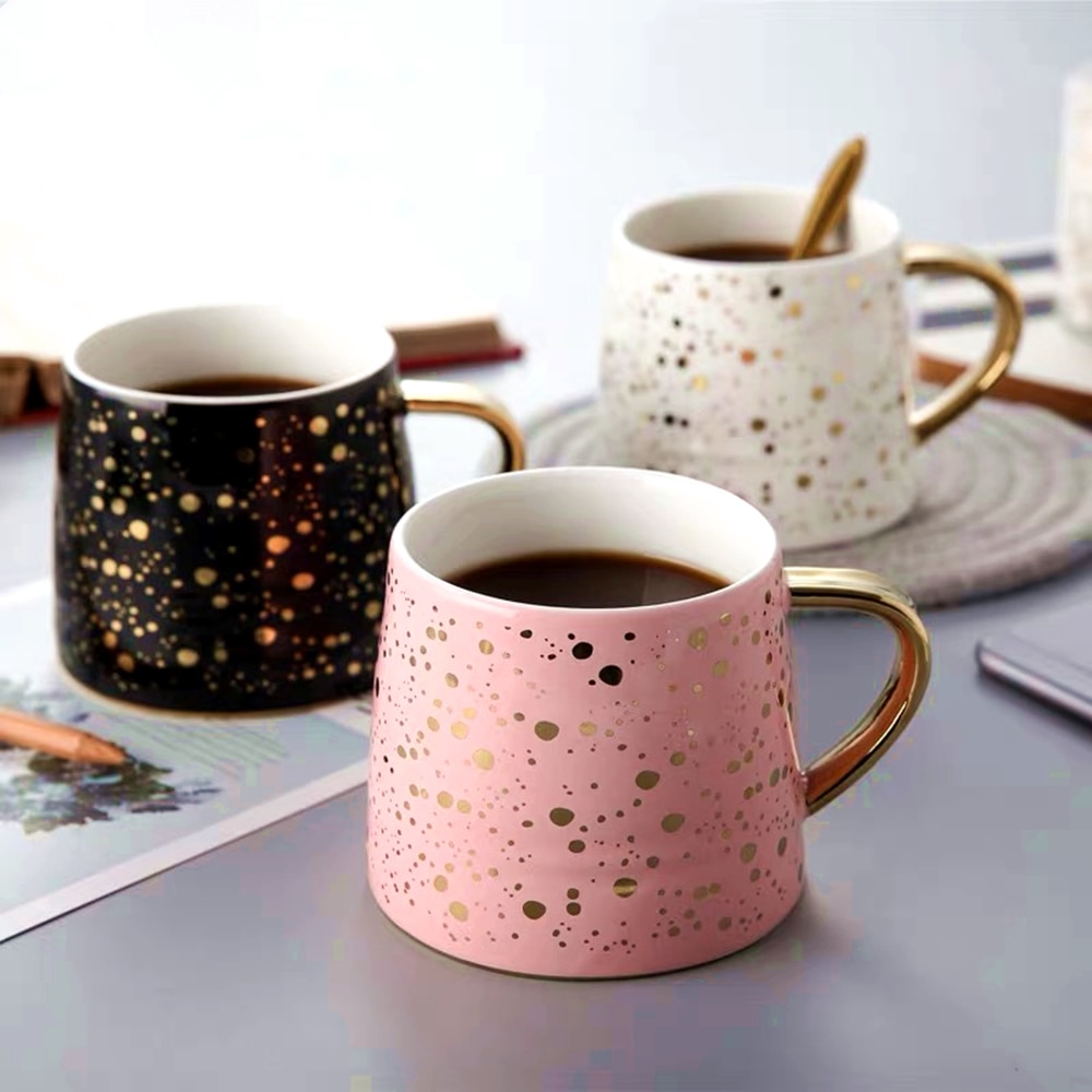 Europa Creatieve Mokken Keramische Mok Koffie Melk Cup Drinkware Sterrenhemel Patroon Theekopje Eenvoudige Ontbijt Kopjes Leuk Cadeau