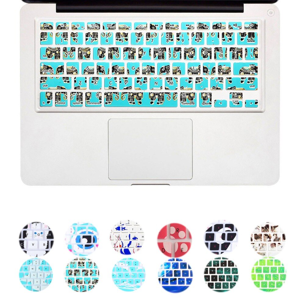Bär, Katze, Fisch, schlucken und Elefanten aufbringen Nette Tiere Serie tastatur Abdeckung aufkleber für Macbook Luft 13 Profi 13 15 17 zoll