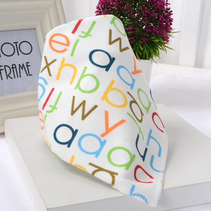 Leuke Baby Bandana Slabbetjes Cartoon Animal Print 100% Katoen Pasgeboren Baby Meisjes Jongens Peuter Driehoek Sjaal: Letters
