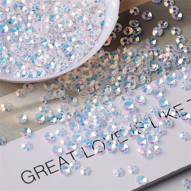 10 G/pak 3Mm Cup Pvc Ronde Transparant Kristal Losse Pailletten Naaien Wedding Craft Vrouwen Kids Diy Garment Nail Accessoires: Blue Crystal