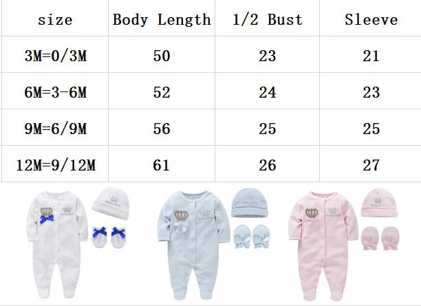 3Pcs Winter Baby Kleding Voor Meisje Jongen Katoen Lange Mouw Ropa De Bebe Kleding Pijamas Bebe Mode 0-12M Baby Rompertjes Set