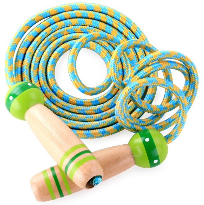 Mooie Cartoon Houten Handvat Kids Kinderen Skipping Jump Rope Sport Oefening Tool Zll