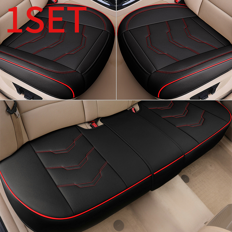 Vier Seizoenen Universele Autostoel Cover Set Pu Leer Ademend Zitkussen Protector Anti-Slip Past Voor 99% Auto auto Goederen
