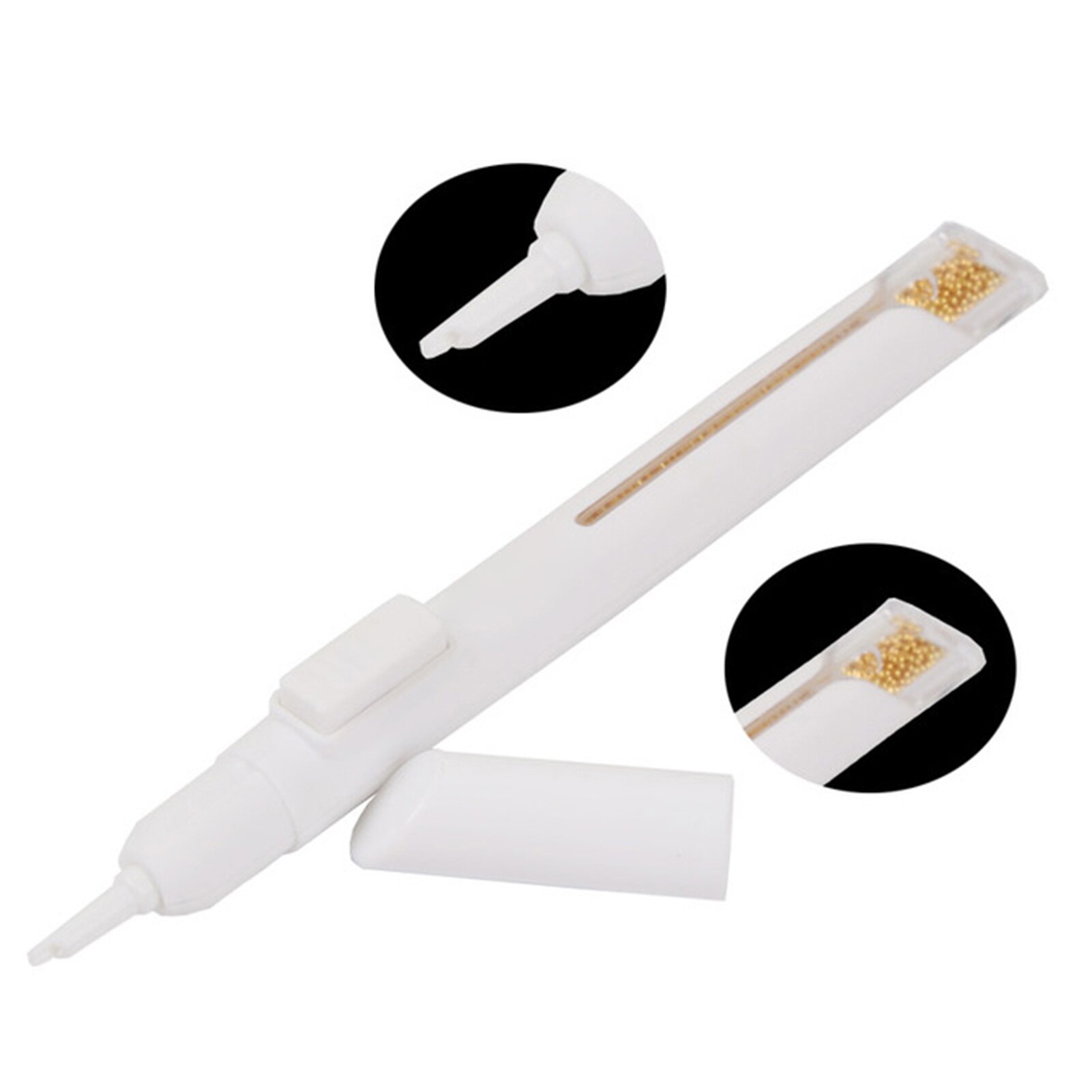 Bolígrafo pequeño de Caviar para decoración de uñas, herramienta de manicura de 0,8/1/1, 2mm, bola de acero, para Decoración
