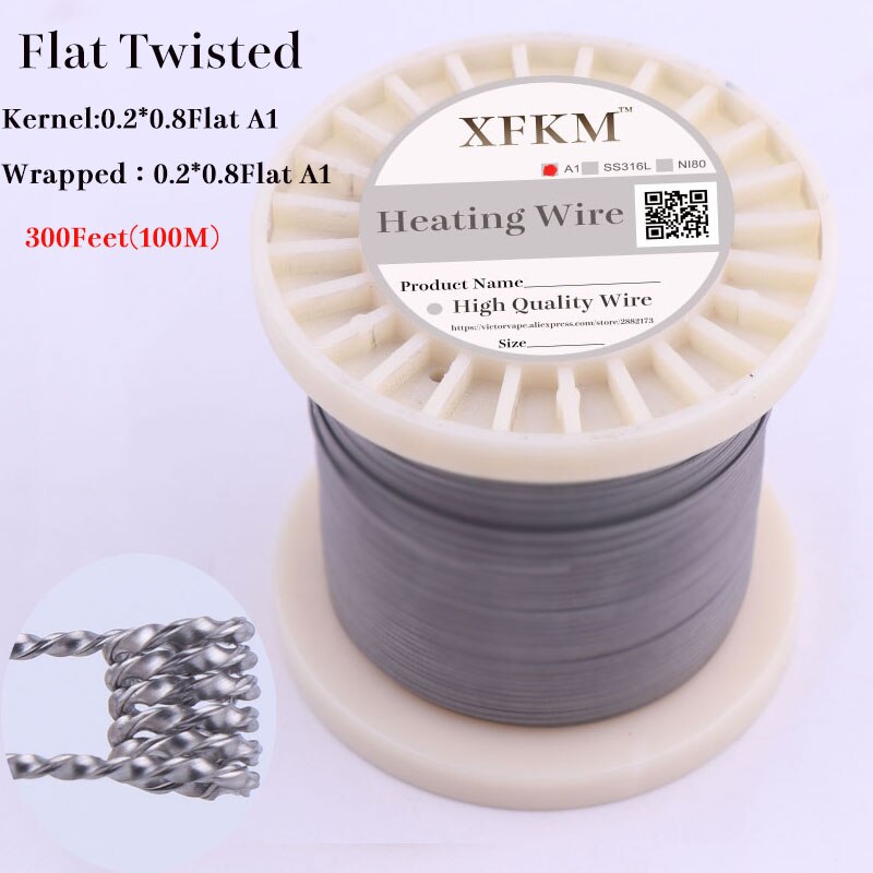 XFKM 300Feet(100M)/roll Alien Clapton Tiger Fused Wire heating wire for RDA RBA Rebuildable Atomizer Vaporizer coils: flat twisted 100m